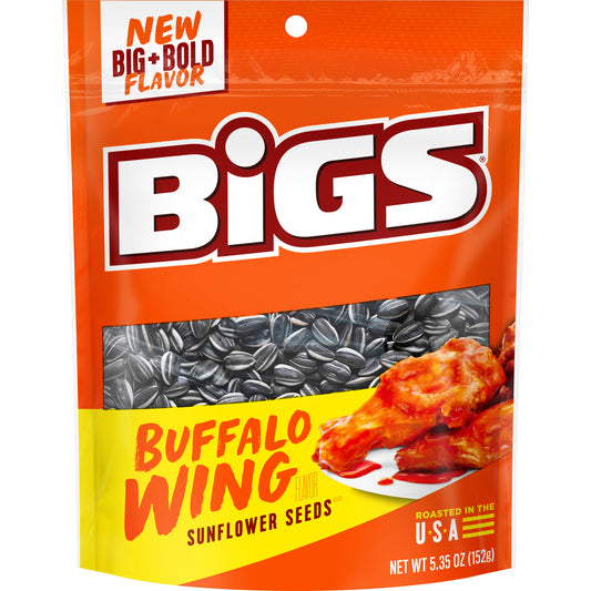 Big's Sunflower Seeds Buffalo Wing Peg Bags 5.35oz 12ct
