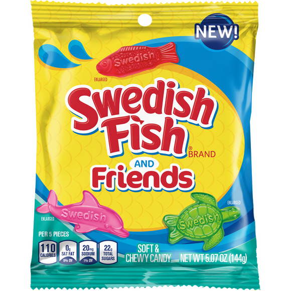 Swedish Fish & Friends Peg Bag 5.07oz 12ct