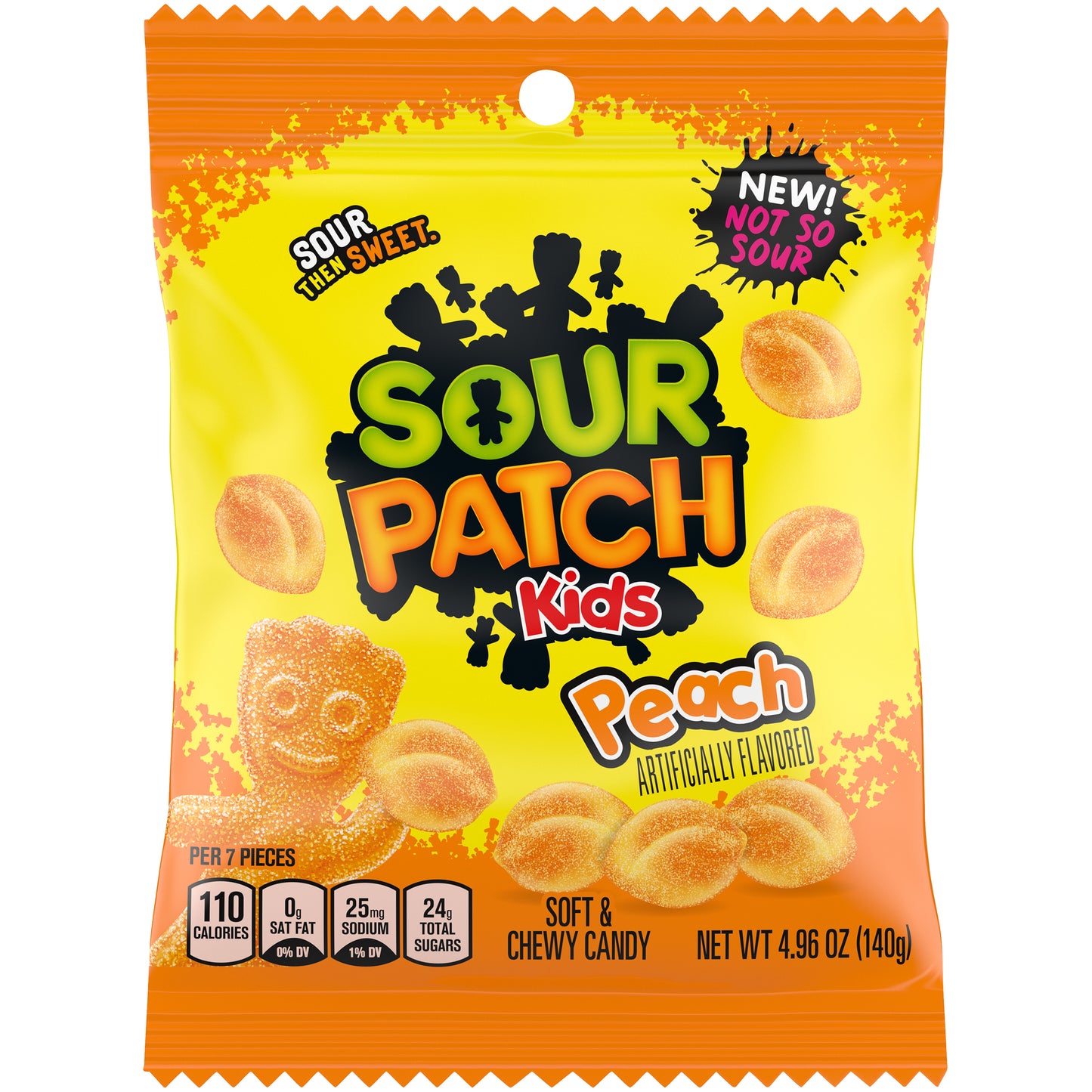 Sour Patch Kids Peach Peg Bag 4.96oz 12ct