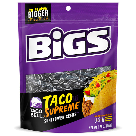 Big's Sunflower Seeds Taco Bell Supreme Peg Bags 5.35oz 12ct