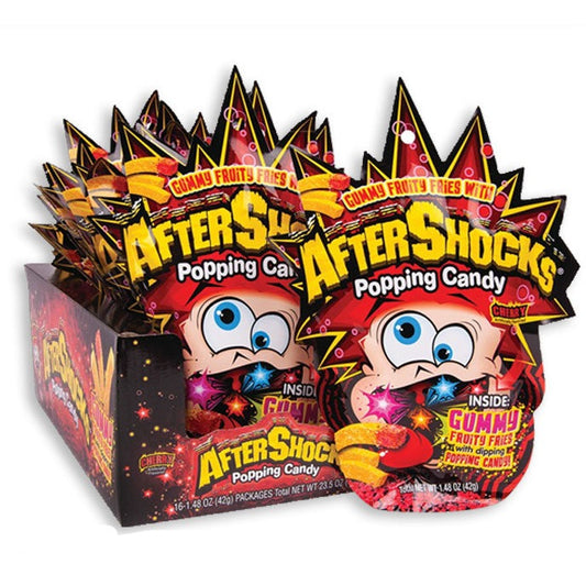 AfterShocks Gummy Fruit Fries with Popping Candy Cherry Dip 1.48oz 16ct