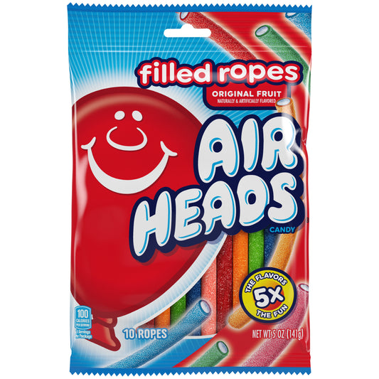 Airheads Filled Ropes Assorted 5oz Peg Bag 12ct