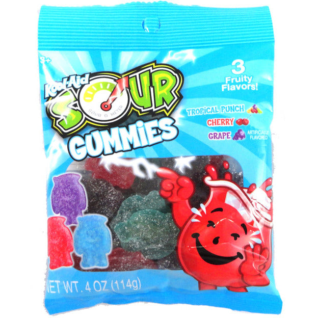 Kool Aid Gummies Sour Peg Bag 4oz 12ct