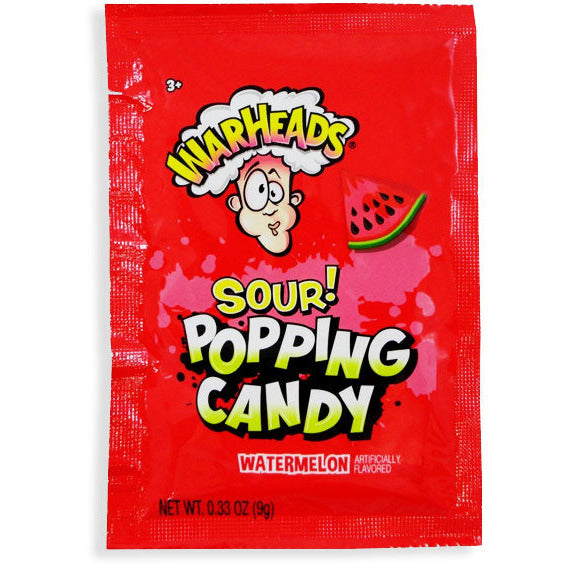 Warheads Sour Popping Candy Watermelon .33oz 20ct