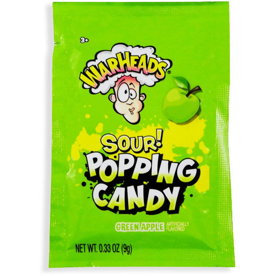 Warheads Sour Popping Candy Green Apple .33oz 20ct