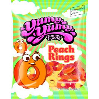 Yumy Yumy Peach Rings Peg Bag (Halal) 4.5oz 12ct