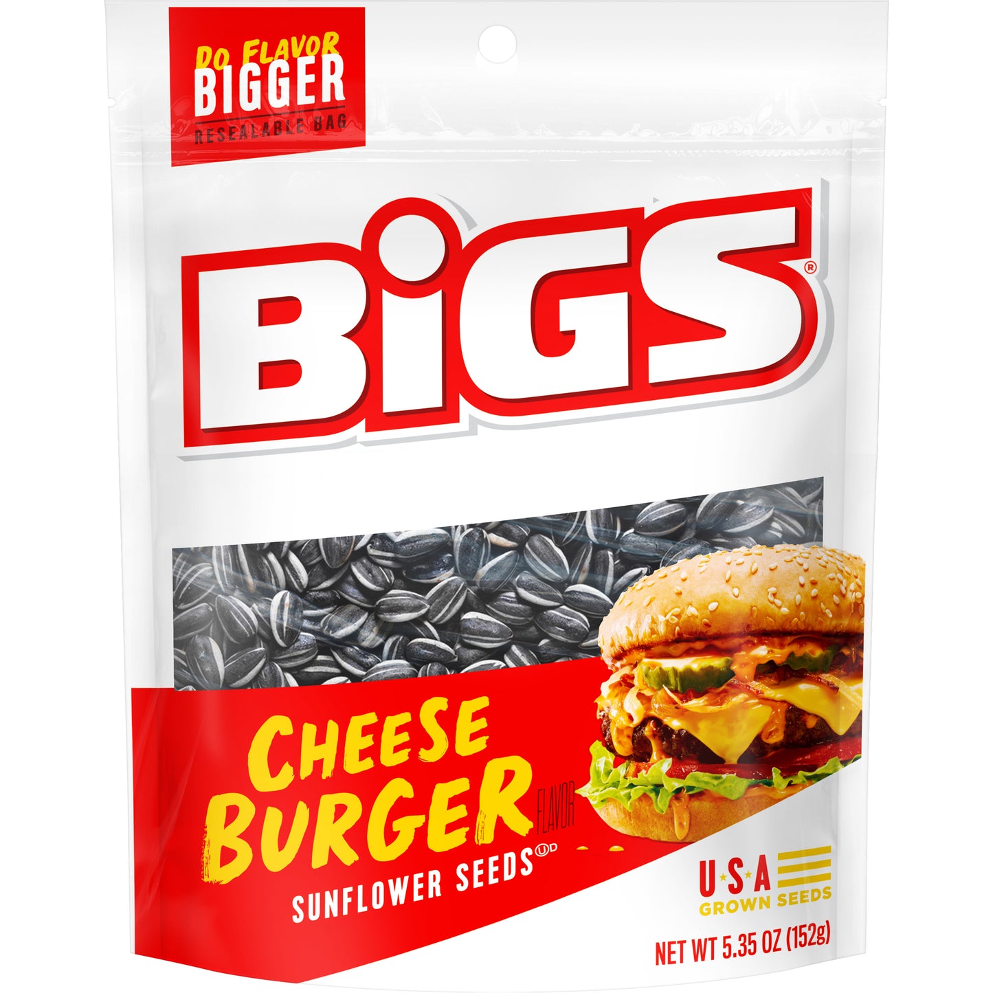 Big's Sunflower Seeds Cheeseburger Peg Bags 5.35oz 12ct