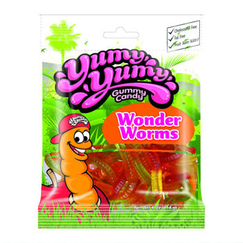 Yumy Yumy Wonder Worms Peg Bag (Halal) 4oz 12ct
