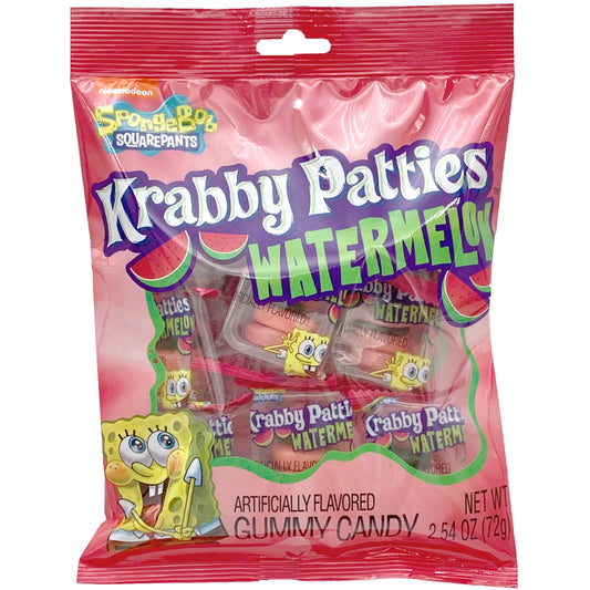 Gummy Krabby Patties Watermelon Peg Bag 2.54oz 12ct
