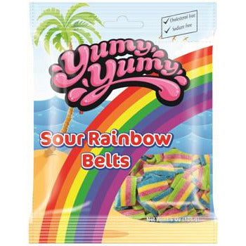Yumy Yumy Sour Rainbow Belts Peg Bag (Halal) 4.5oz 12ct