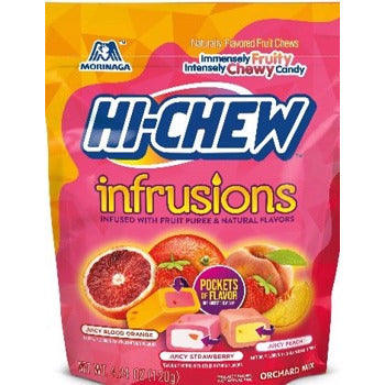 Hi Chew SUP Infrusions Orchard Mix (Juicy Blood Orange, Straw, Peach) 4.24oz 7ct