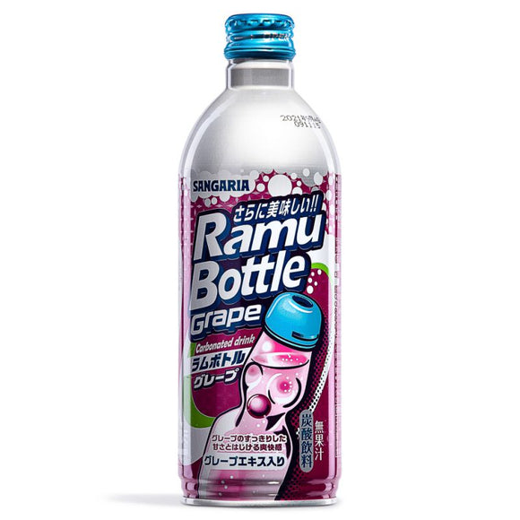 Sangaria Ramune Soda Bottle - Grape 500ml 24ct (Japan) (Shipping Extra, Click for Details)