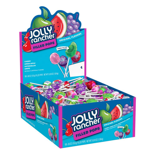 Jolly Rancher Fruit Chew Filled Lollipops 100ct