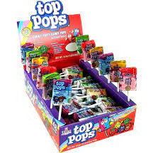Top Pops Chewy Taffy Assorted Lollipops Box 0.35oz 48ct