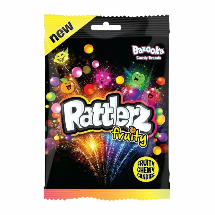 Bazooka Rattlerz Fruity Chewy Candies Share Bag 120g 12ct (UK)