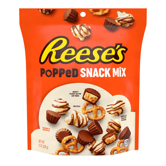 Reese's Popped Snack Mix Pouch 8oz 6ct