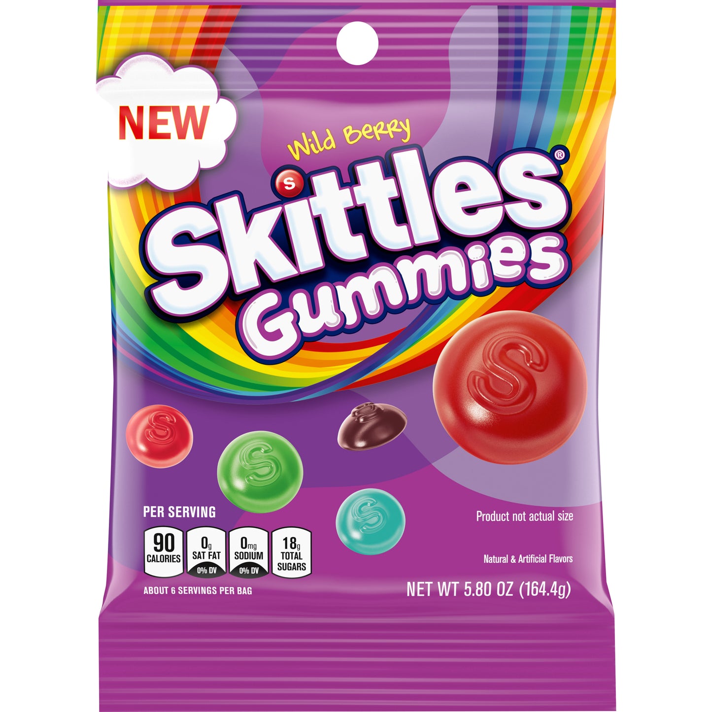 Skittles Gummies Wild Berry Peg Bag 5.8oz 12ct