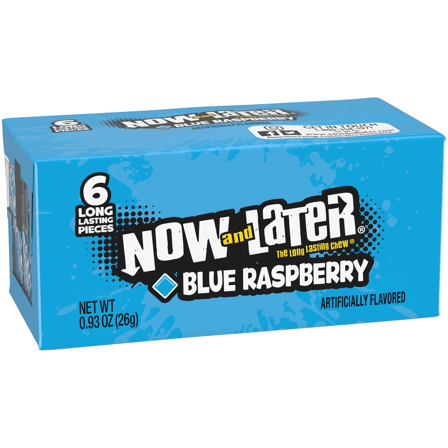 Now & Later 6pc Blue Raspberry  0.93oz 24ct