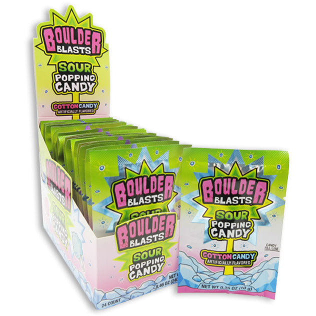 Boulder Blast Sour Popping Candy Cotton Candy .35oz 24ct