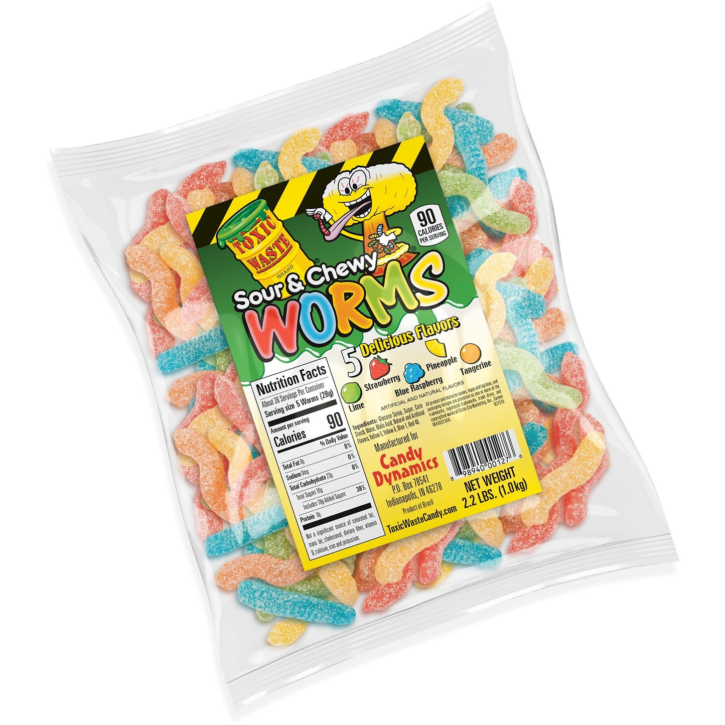 Toxic Waste Bulk Sour & Chewy Assorted Worms 2.2lb1ct
