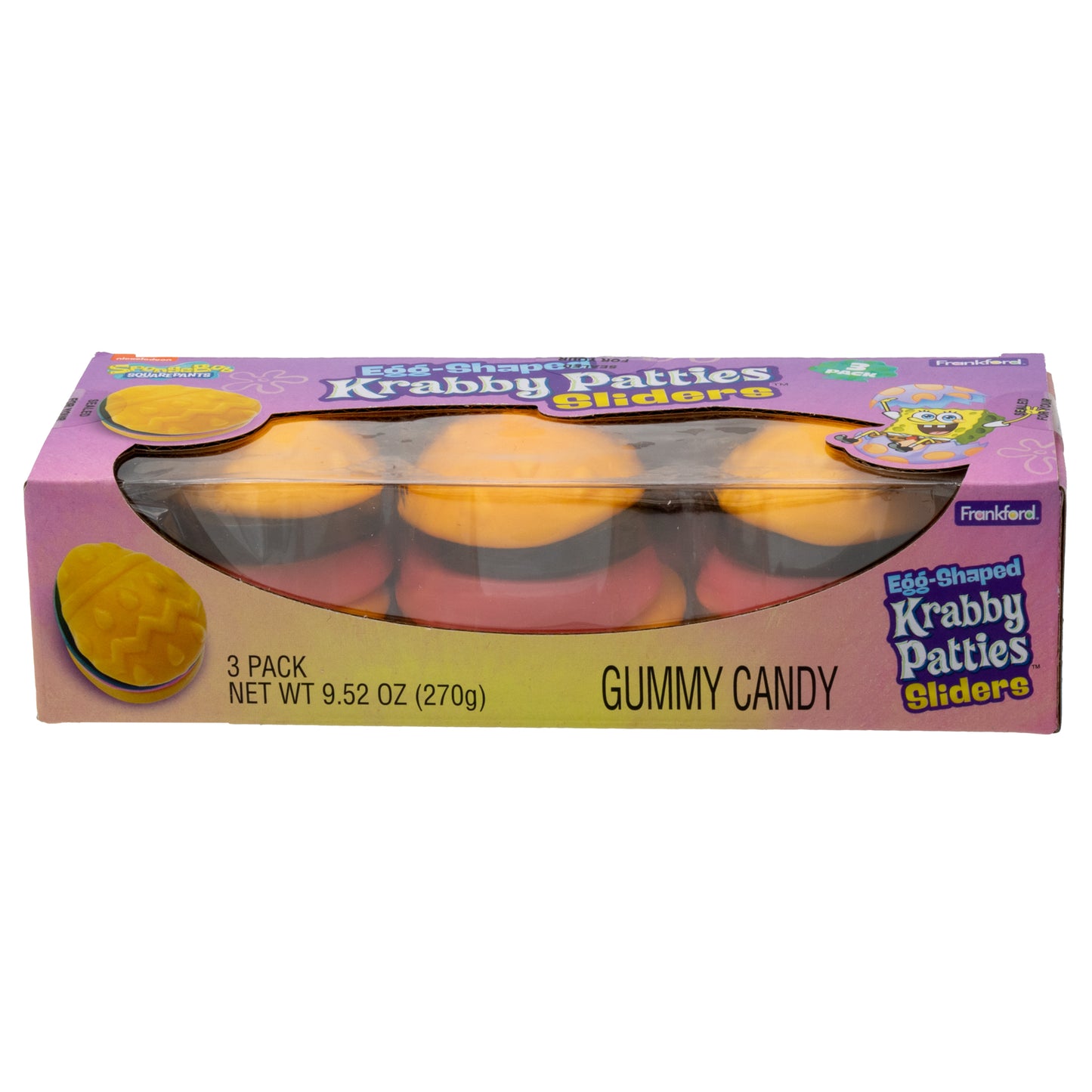 Krabby Patty Egg Shaped Slider - 3 Pack Box 9.52oz 6ct