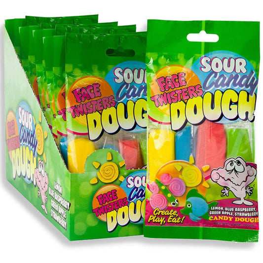 Face Twisters Sour Candy Dough Peg Bag 12ct
