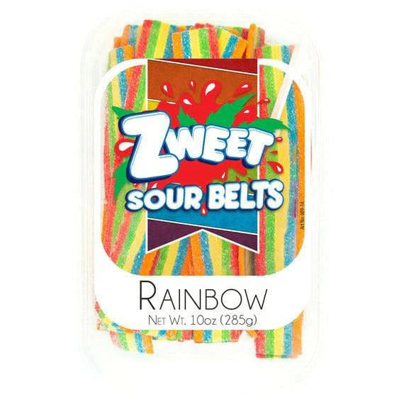 Zweet Sour Belts Rainbow Tray (Halal & Kosher Certified) 10oz - 285g 6ct