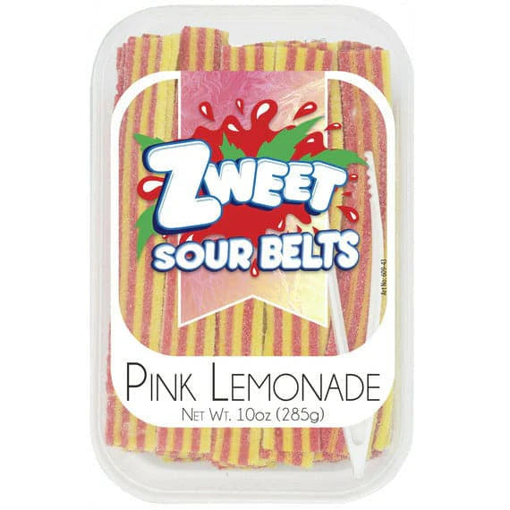 Zweet Sour Belts Pink Lemonade Tray (Halal & Kosher Certified) 10oz - 285g 6ct