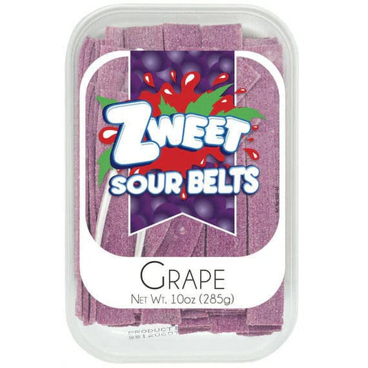 Zweet Sour Belts Grape Tray (Halal & Kosher Certified) 10oz - 285g 6ct