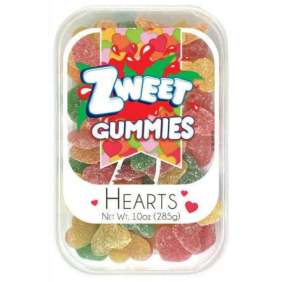 Zweet Gummies Sour Hearts Tray (Halal & Kosher Certified) 10oz - 285g 6ct