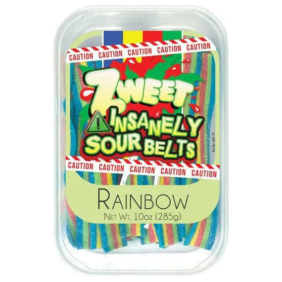 Zweet Insanely Sour Belts Rainbow Tray (Halal) 10oz - 285g 6ct