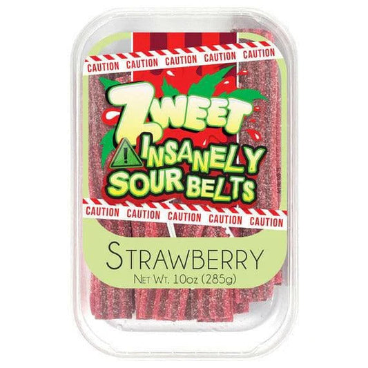 Zweet Insanely Sour Belts Strawberry Tray (Halal) 10oz - 285g 6ct