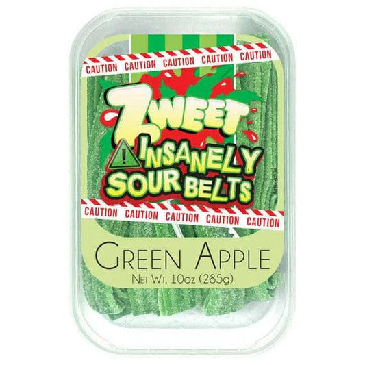 Zweet Insanely Sour Belts Green Apple Tray (Halal & Kosher Certified) 10oz - 285g 6ct