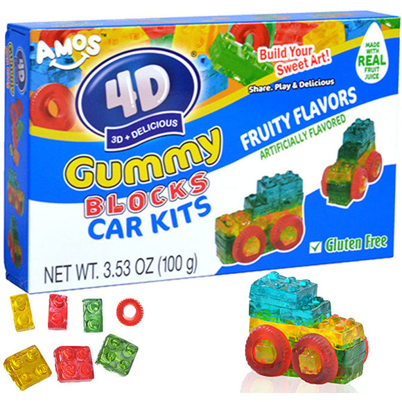 4D Gummy Blocks Car Kit Theater Box 3.53oz 24ct