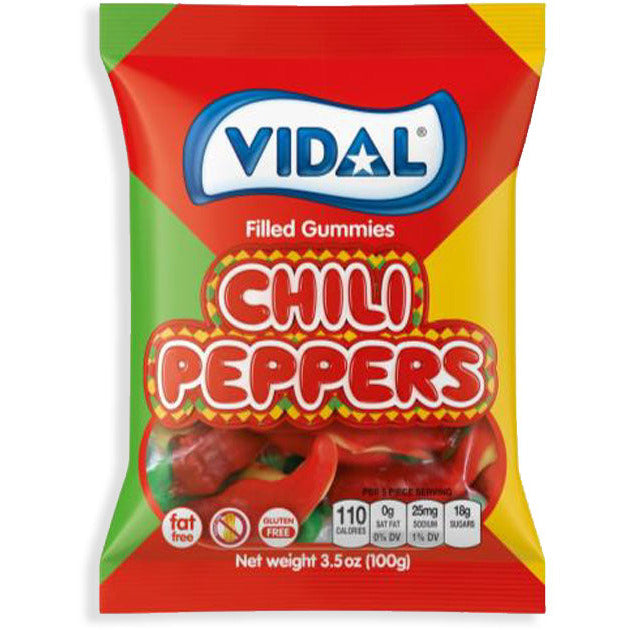 Vidal Gummi Chili Pepper Peg Bag 3.5oz 14ct