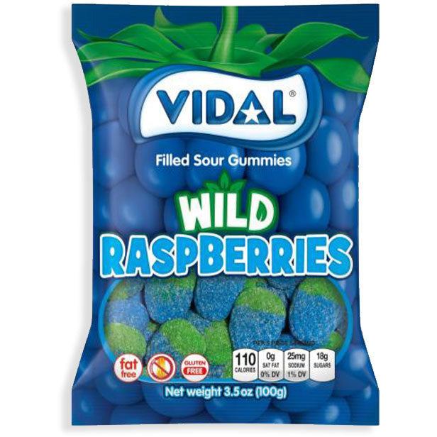 Vidal Gummi Sour Wild Raspberry Peg Bag 3.5oz 14ct