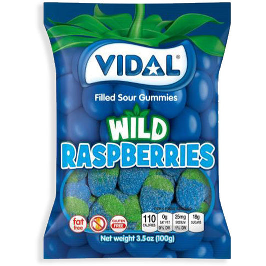 Vidal Gummi Sour Wild Raspberry Peg Bag 3.5oz 14ct