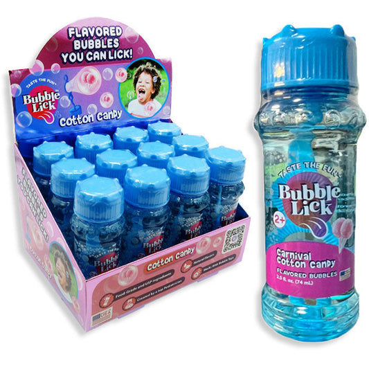 Bubble Lick Flavored Bubbles - Cotton Candy 2.5oz 12ct