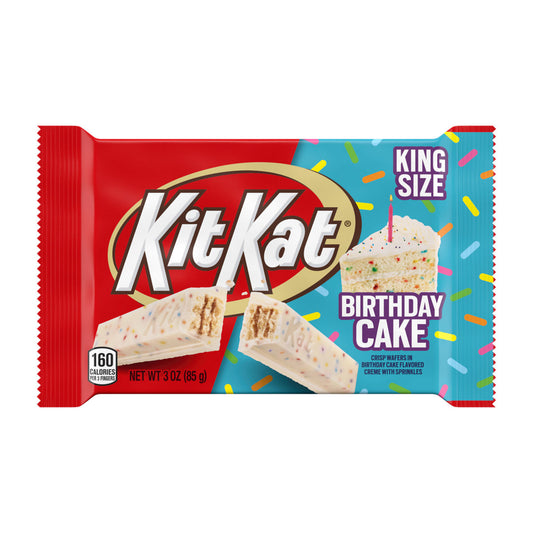Kit Kat Birthday Cake White Crème with Sprinkles King Size 3oz 24ct