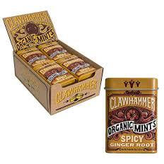 Clawhammer Spicy Ginger Roots Organic Mints 12ct - candynow.ca