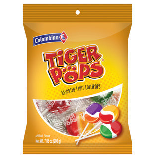 Colombina Peg Bags Tiger Pops 6oz 12ct