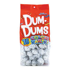 Dum Dum Color Party Bag White - Birthday Cake 12.8z 75ct - candynow.ca