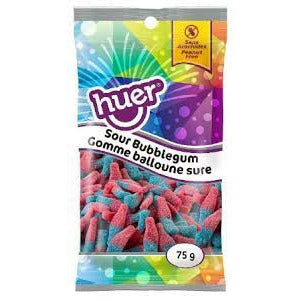 Huer Sour Bubblegum Bottles Peg Bag 75g 12ct