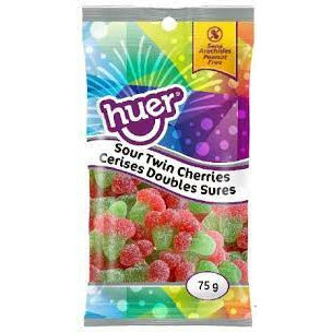 Huer Sour Twin Cherries Peg Bag 75g 12ct
