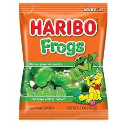 Haribo Peg Bag Frogs 5oz 12ct - candynow.ca