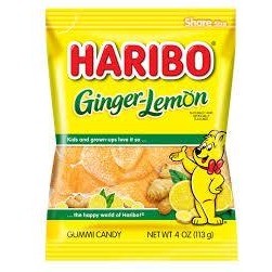 Haribo Peg Bag Ginger Lemon 4oz 12ct - candynow.ca
