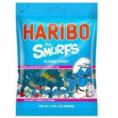 Haribo Peg Bag The Smurfs 4oz 12ct - candynow.ca