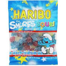 Haribo Peg Bag The Smurfs Sour 4oz 12ct - candynow.ca