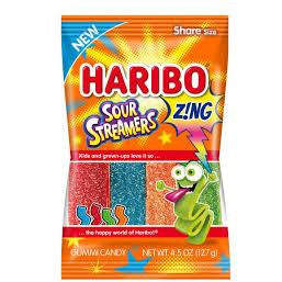 Haribo Peg Bag Zing Sour Streamers 4.5oz 12ct - candynow.ca