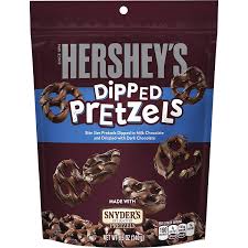 Hershey's Milk Chocolate Dipped Pretzels Pouch 8.5oz 6ct - candynow.ca